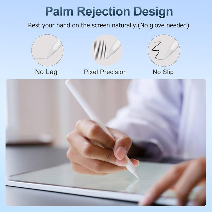 Stift für Apple iPad 2026-2018, Schnellladen/Neigungssensitivität, Palm Rejection Stylus Pencil für