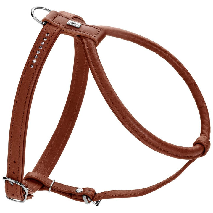 Hunter Hundegeschirr Round & Soft Canadian UP, Farbe: Cognac, weiches, geschmeidiges Leder, rundgenä