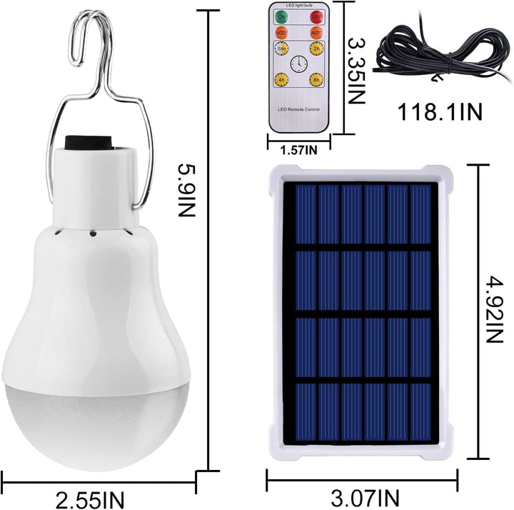 TechKen 2 Stk Solar Glühbirne Aussen mit Lichtsensor und Fernbedienung,Solarlampen Hängend Solarlich