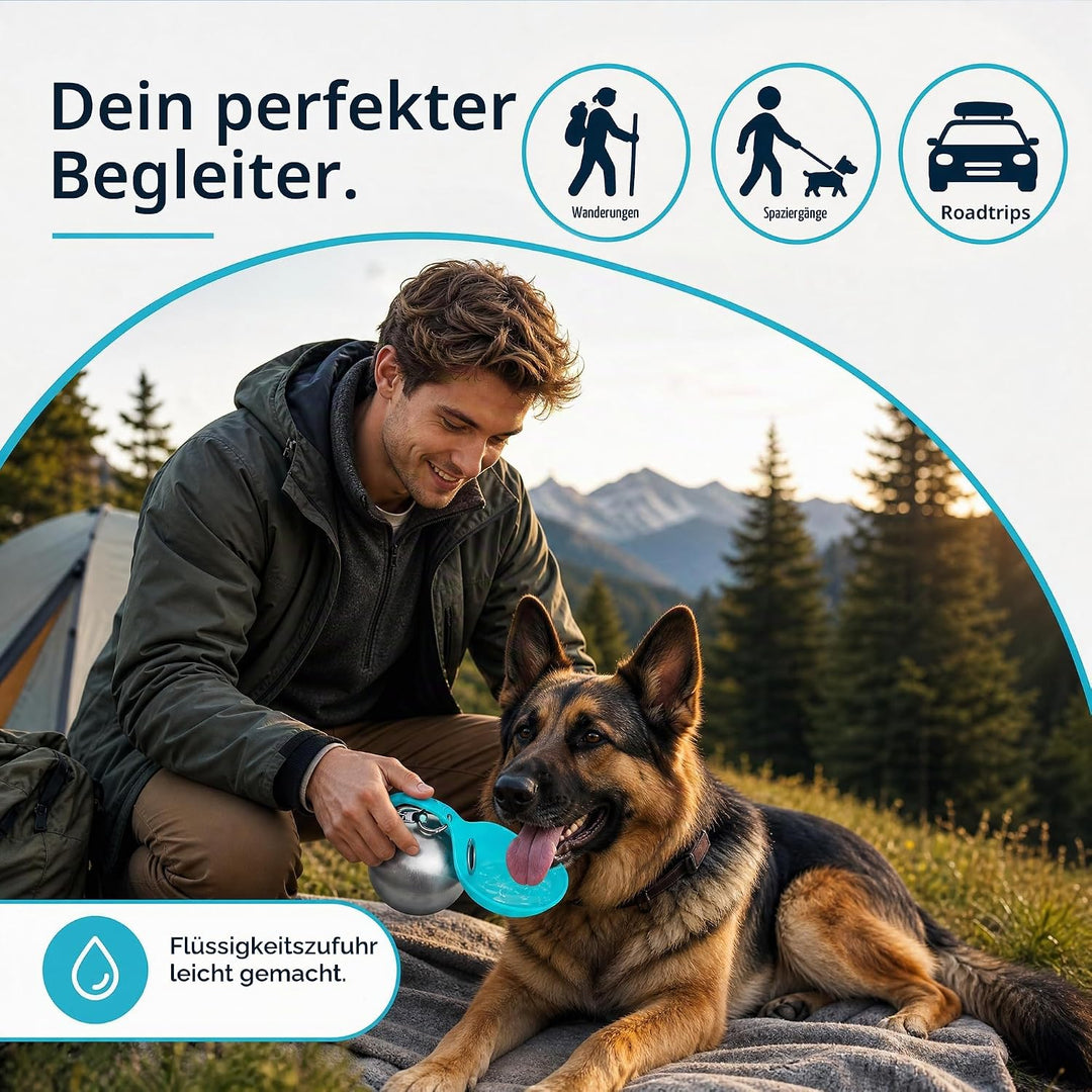 Trinkflasche Hunde für Unterwegs, Hundetrinkflasche Wasserflasche 285ml Hundewasserflasche für Spazi