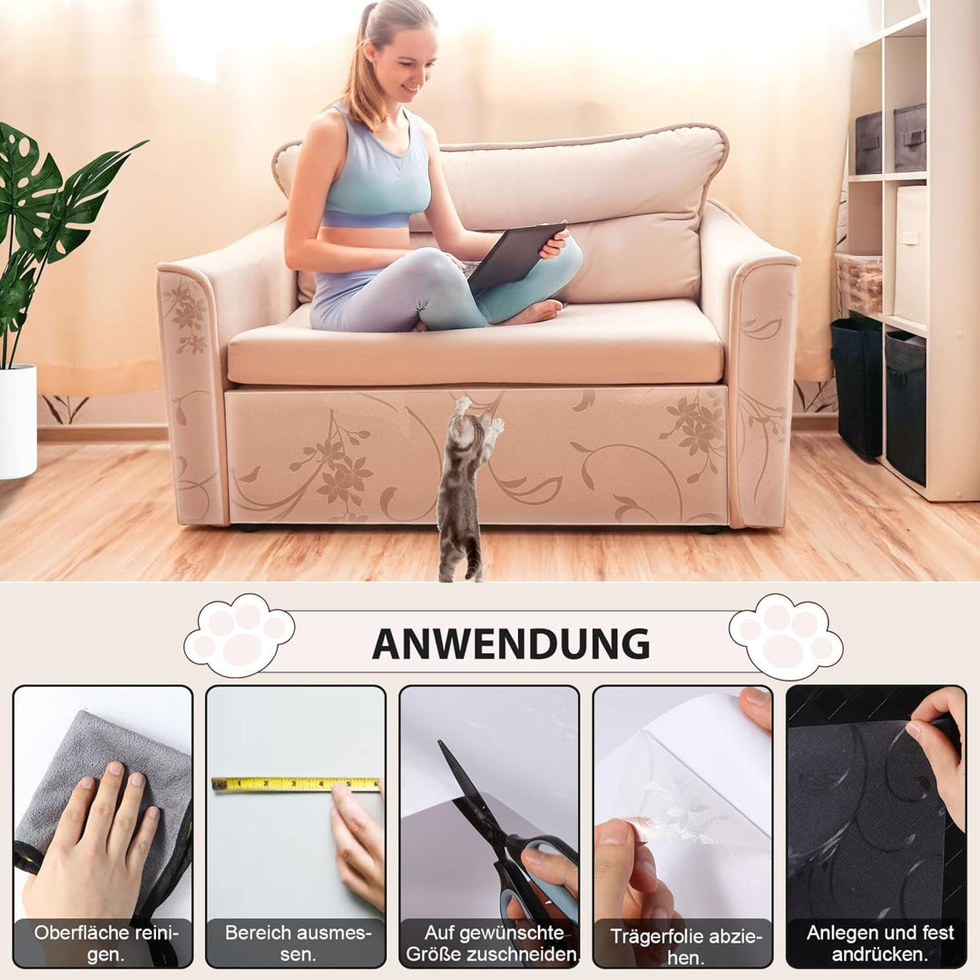 Kratzfolie Katzen Selbstklebend 30cm x 5m Kratzschutz Sofa Katze Transparent Kratzschutz Katze Matt