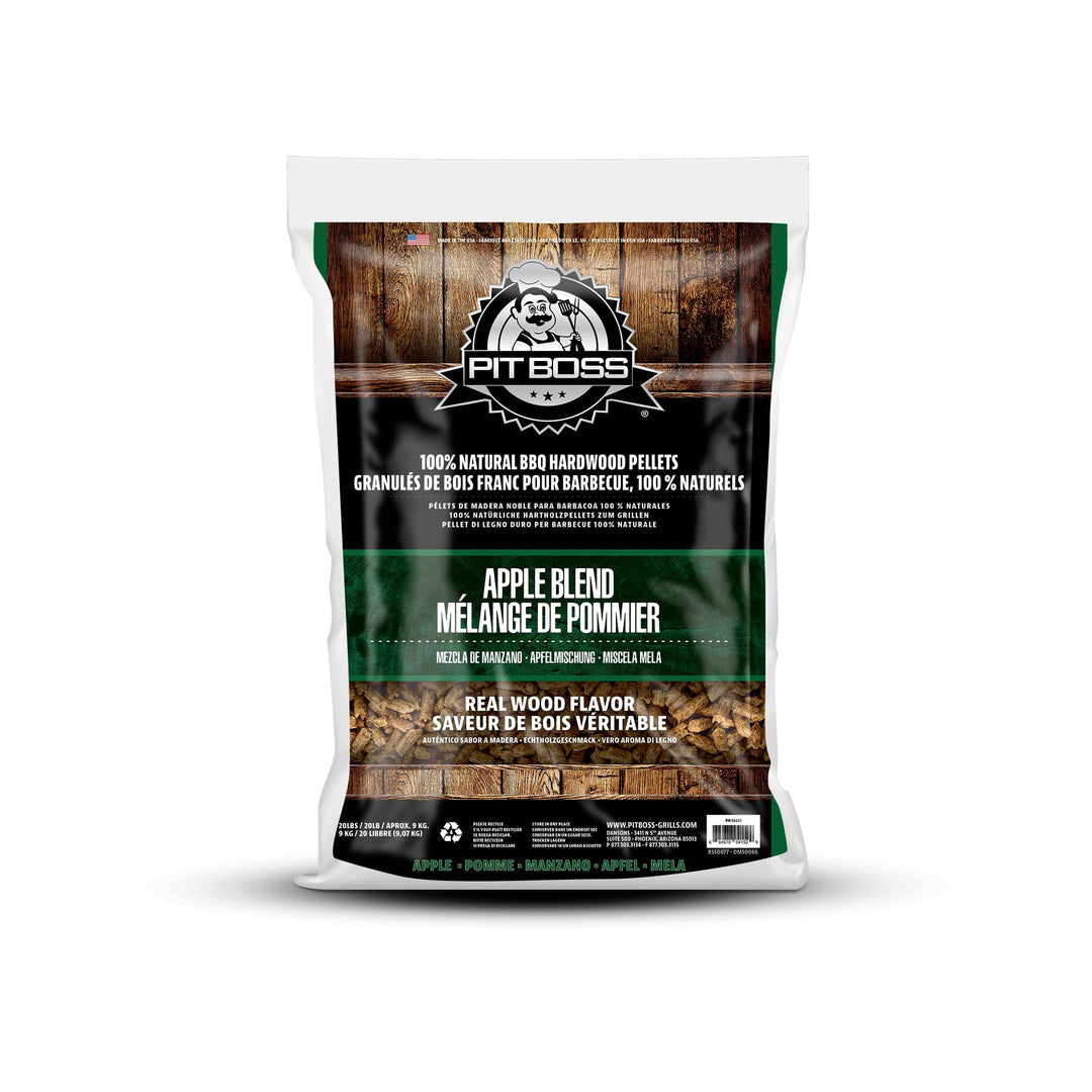 Pit Boss Holzpellets aus natürlichem Hartholz, für Pelletgrills und Smoker, 9 kg Apfel, Apfel