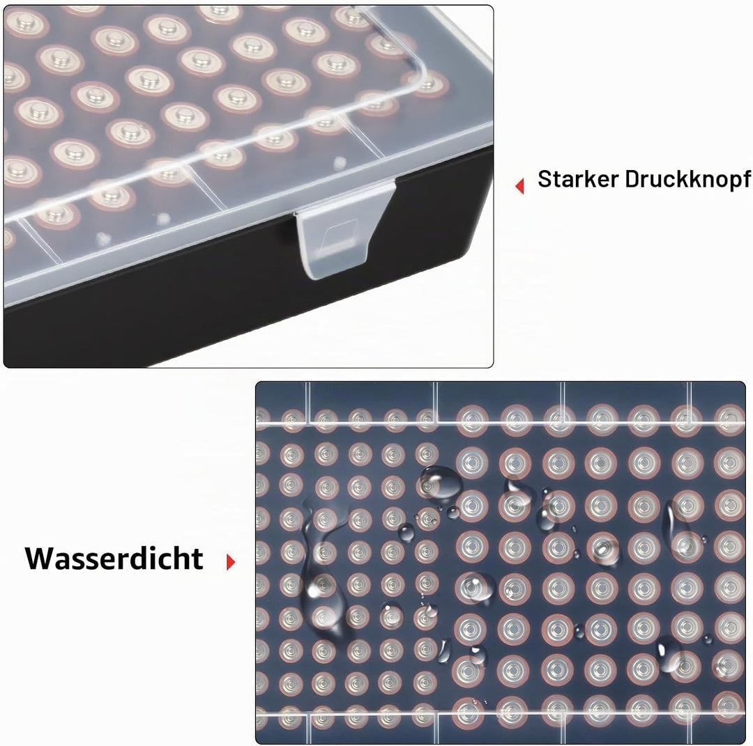 Xuerdon Batterie Aufbewahrungsbox, Batterie Box für 134 Stk. AA &amp; AAA Batterien, Tragbare Garage-Org