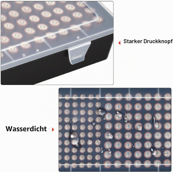 Xuerdon Batterie Aufbewahrungsbox, Batterie Box für 134 Stk. AA &amp; AAA Batterien, Tragbare Garage-Org