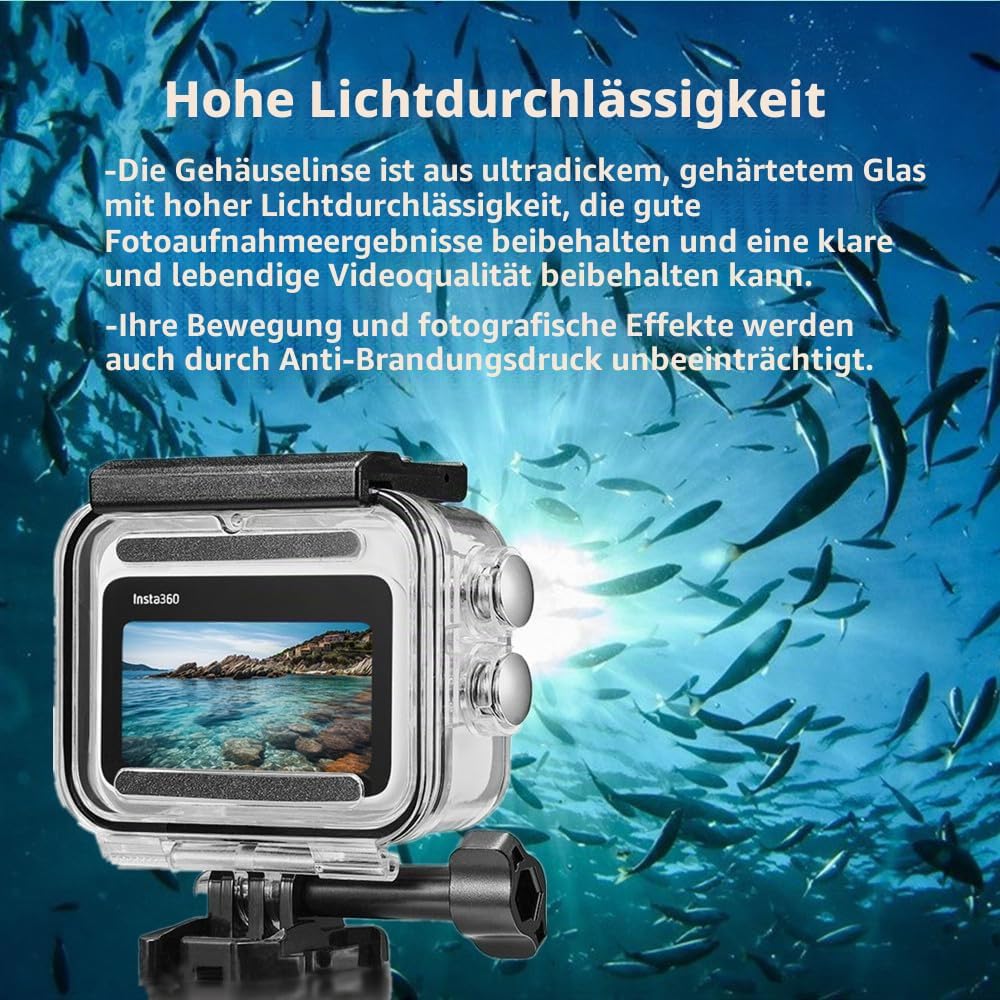 LEWOTE Wasserdichte Hülle und schwimmender Handgriff, kompatibel mit Insta360 GO 3, schützendes Unte