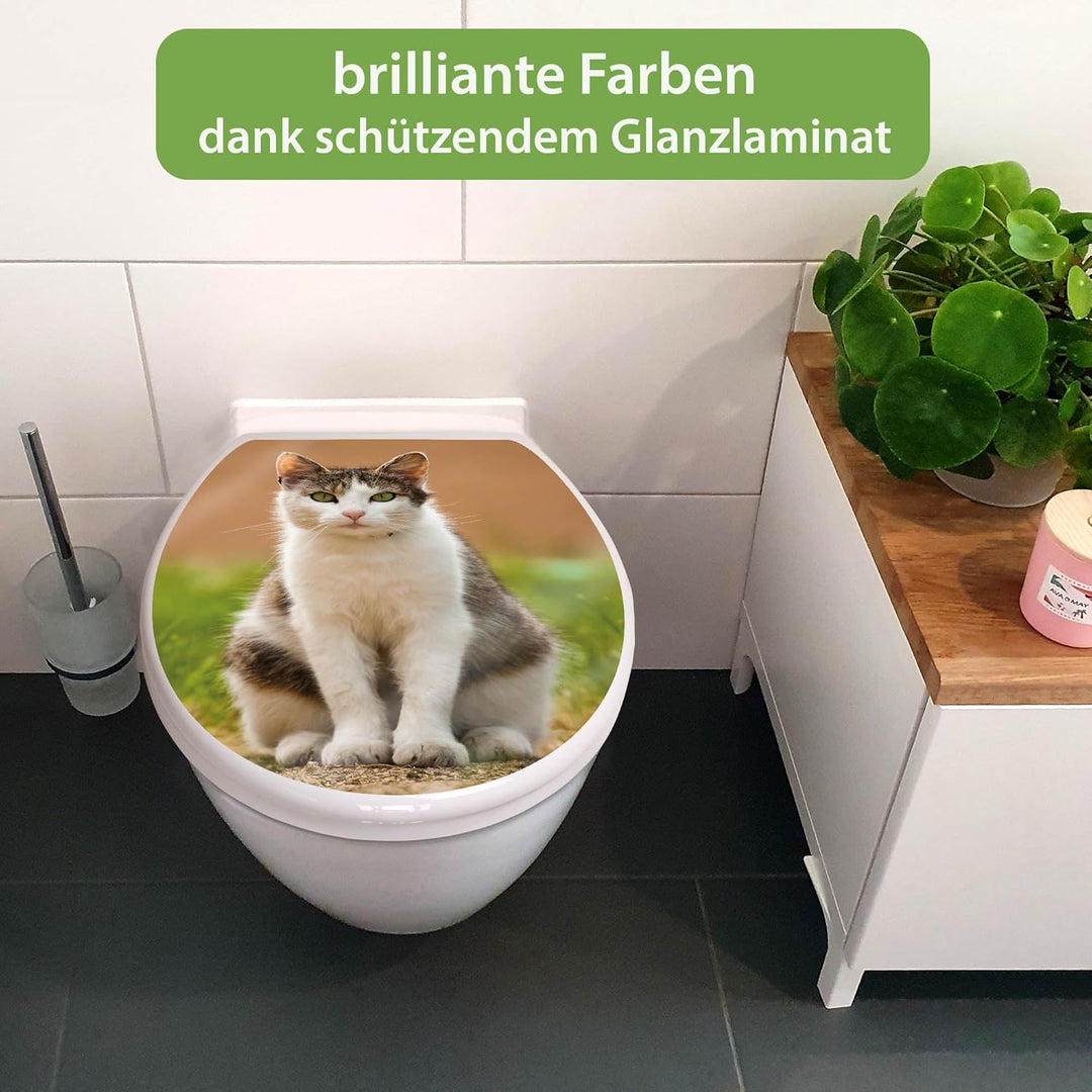 banjado Toilettendeckel mit Absenkautomatik 44,5x37cm - Soft Close Toilettensitz - WC Sitz mit Absen