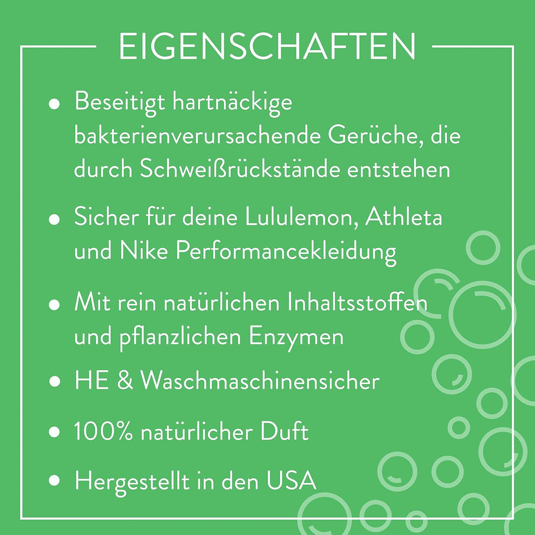 Molly's Suds Active Wear Waschmittel Pulver I Natürliches extra starkes Waschpulver, schmutzabweisen