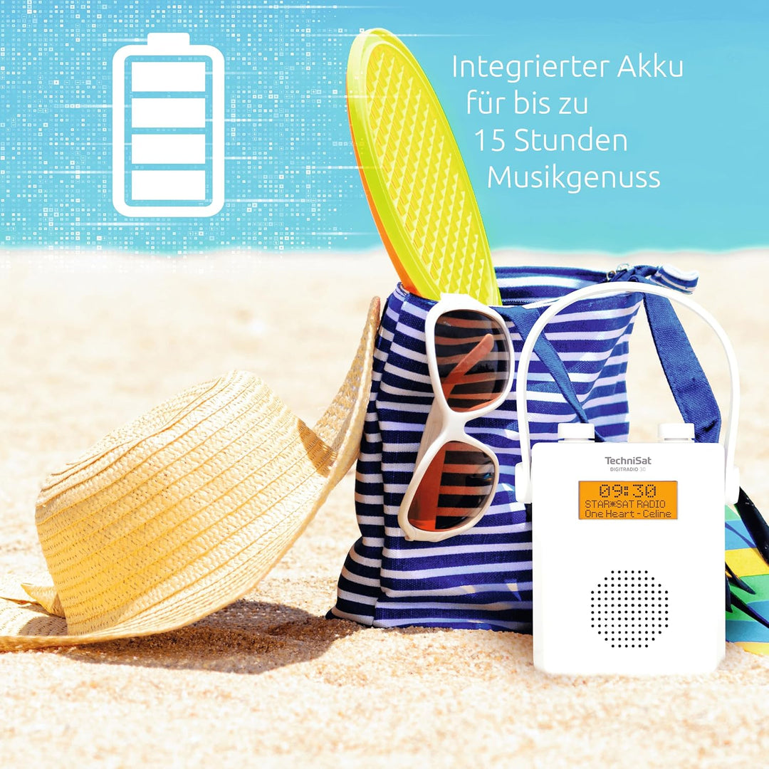 TechniSat DIGITRADIO 30 - wasserdichtes DAB+ Duschradio (UKW, DAB Digitalradio, integrierter Akku, B
