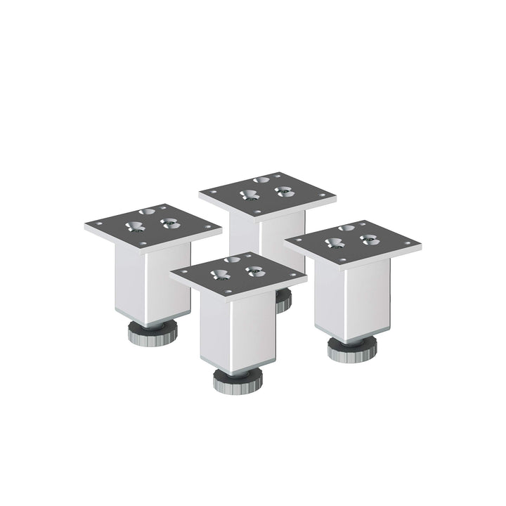 Sossai Exklusiv Möbelfüsse E4MF, höhenverstellbares 4er Set, Höhe: 100 mm, aus Aluminium 45 x 45 mm