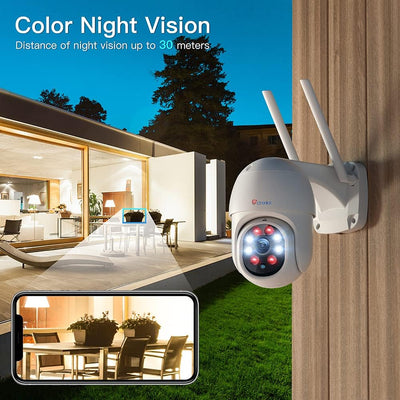 2K 4MP Überwachungskamera Aussen WLAN, 2560×1440P Ctronics PTZ WiFi IP Kamera Outdoor mit Automatisc