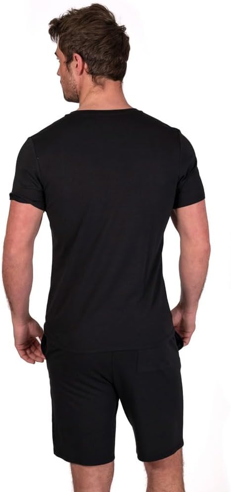 Light & Shade Pyjama-Set mit Oberteil und kurzer Hose für Herren, Schwarz, M M Schwarz, M Schwarz