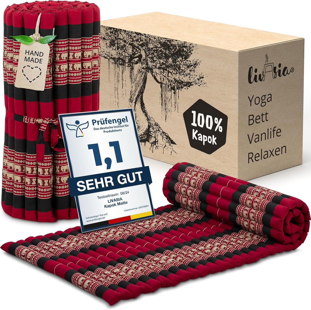 livasia Rollmatte Rollmatratze L-200x110x4,5cm, Gästebett Gästematratze 1 Person, Reisebett Kofferra