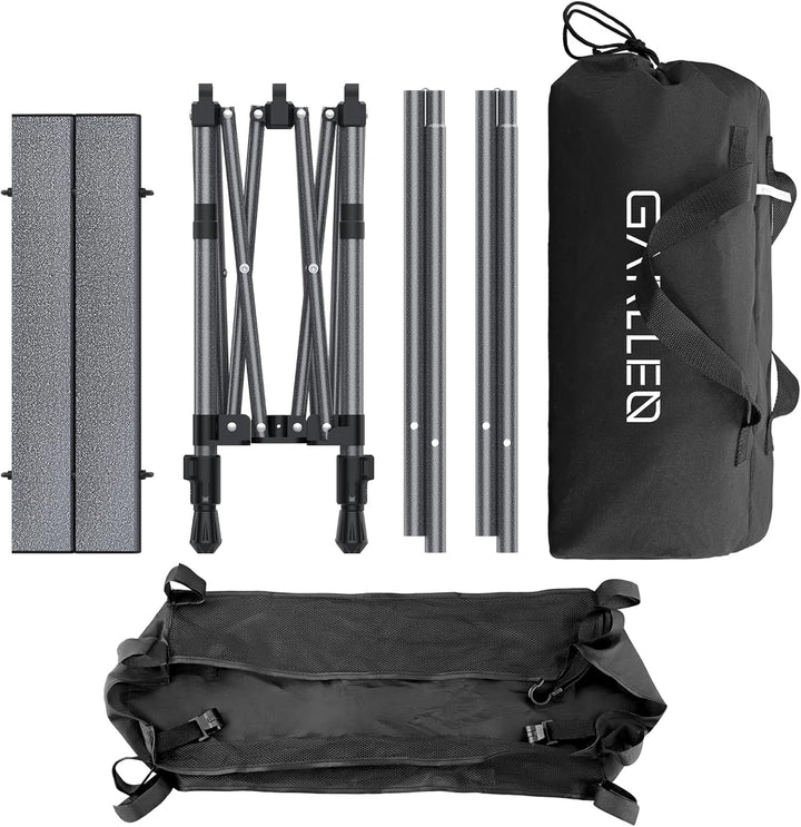 GARLLEN Campingtisch klappbar, 64x40cm & 2 Höhenverstellbar(44/70cm), Aufrollbare Tischplatte, abneh