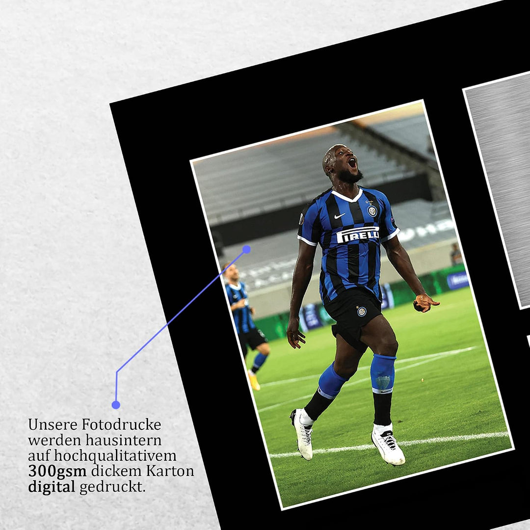 HWC Trading A4 Romelu Lukaku Inter Mailand Gifts Gedrucktes signiertes Autogramm Bild für Fussballfa