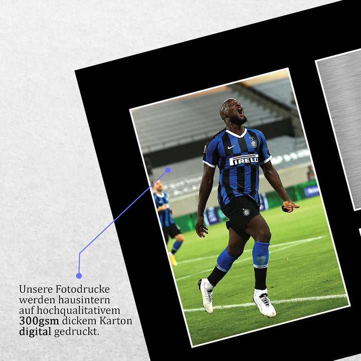 HWC Trading A4 Romelu Lukaku Inter Mailand Gifts Gedrucktes signiertes Autogramm Bild für Fussballfa