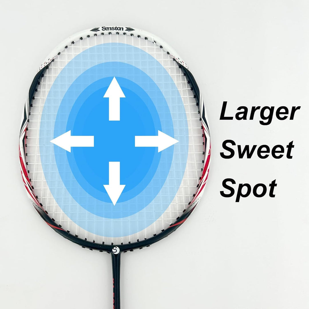 Senston Graphit Badminton-Set Leichtgewicht Badmintonschläger mit Schlägertasche Badminton Schläger