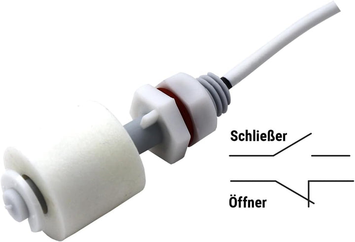 Schabus 200940 Mini Schwimmerschalter Kunststoff 2,5 m Kabel, made in Germany, Öffner- oder Schliess
