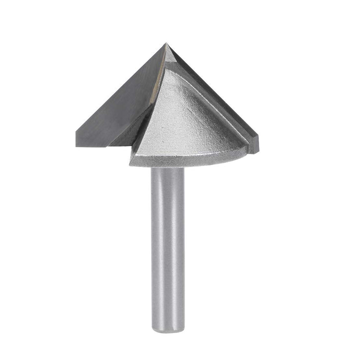 sourcing map 90 Grad V Nut Fräser 32 mm Durchmesser mit 6 mm Schaft Titanstahl bestückter V Nut Bit