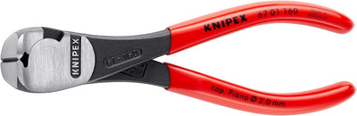 Knipex Kraft-Vornschneider schwarz atramentiert, mit Kunststoff überzogen 160 mm 67 01 160 160 mm at