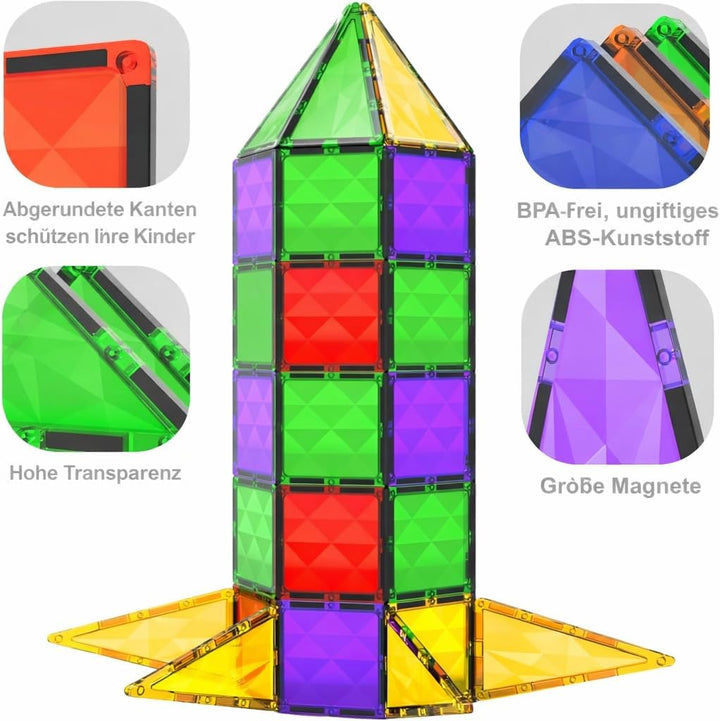Desire Deluxe Magnetische Bausteine Montessori Spielzeug Geschenke für mädchen & Junge ab 3-7 Jahre