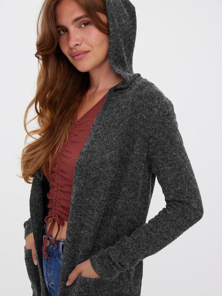 VERO MODA Female Strickjacke VMDOFFY Strickjacke XS Dark Grey Melange, XS Dark Grey Melange