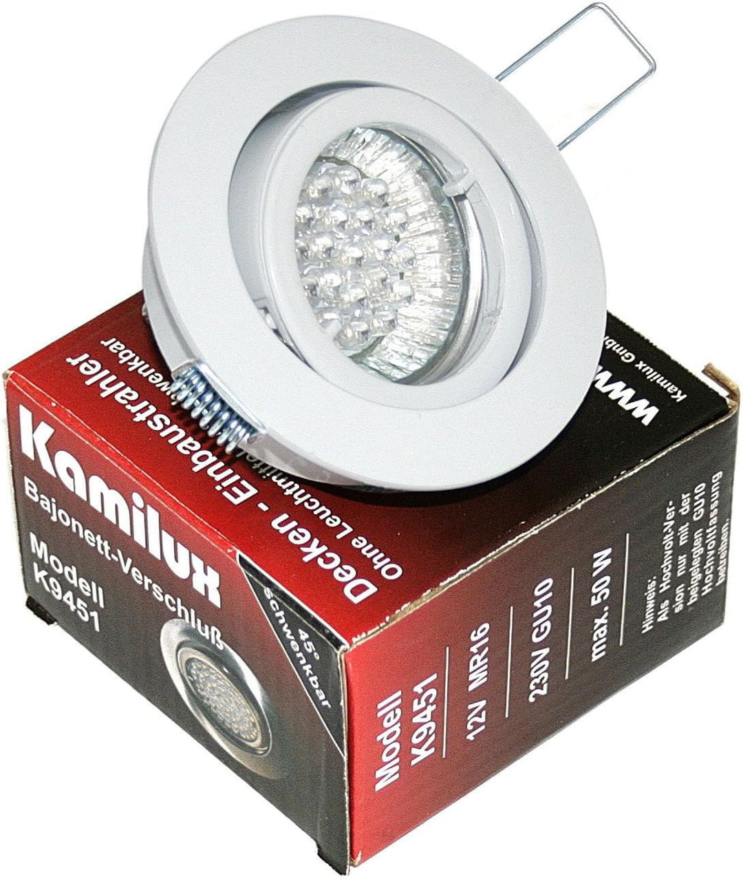 Kamilux 4er Set Einbaustrahler/Spot Bajo in weiss, Halogen oder LED geeignet, inkl. GU10 Fassung 230