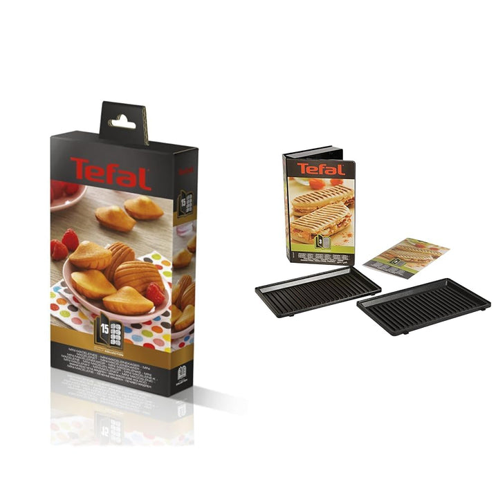 Tefal Snack Collection Teller mit Antihaftbeschichtung Mini Madeleine, Teller Schwarz & XA8003 Snack