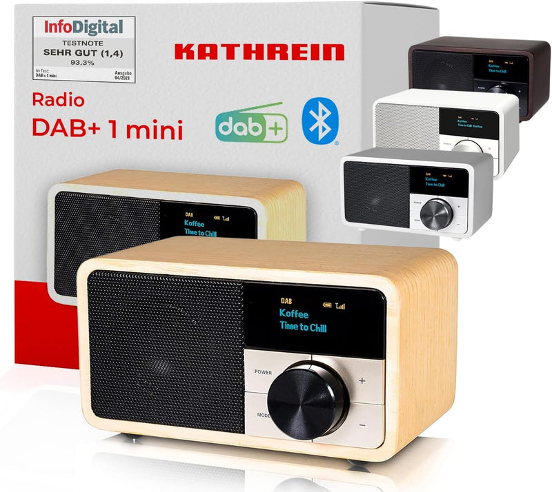 Kathrein DAB+ 1 Mini I DAB Plus Radio mit Akku I Digitalradio DAB+ & UKW mit Bluetooth, Aux 3,5mm I