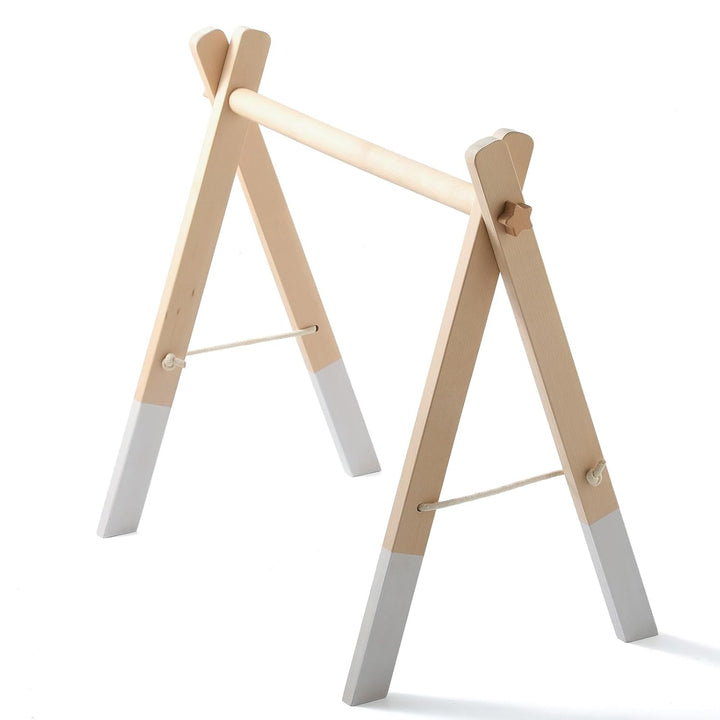 Holz Baby Spielbogen - Natürliches Holz Activity Archmit 5 abnehmbaren Sensorik Spielzeugen zum Grei