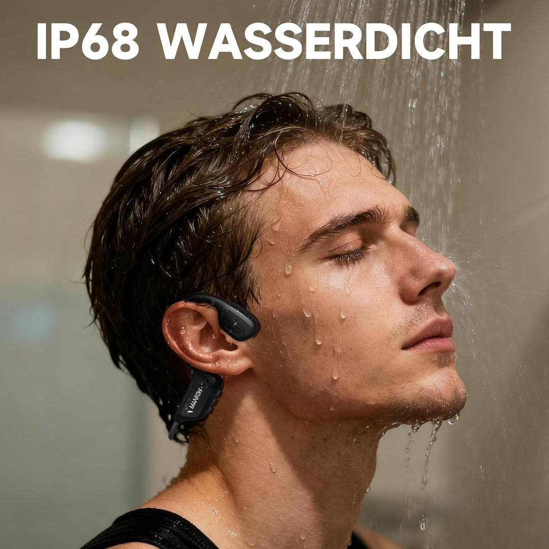 MANKIW Knochenschall Kopfhörer, IP68 Open Ear Kopfhörer Bluetooth 6.0, Bone Conduction Headphones fü