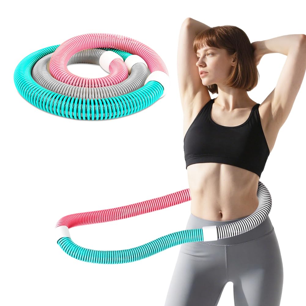 Weicher Hula Hoop gewichtet für Erwachsene, Faltbarer Fitness Hulahoop zum Abnehmen, weiche Spring H