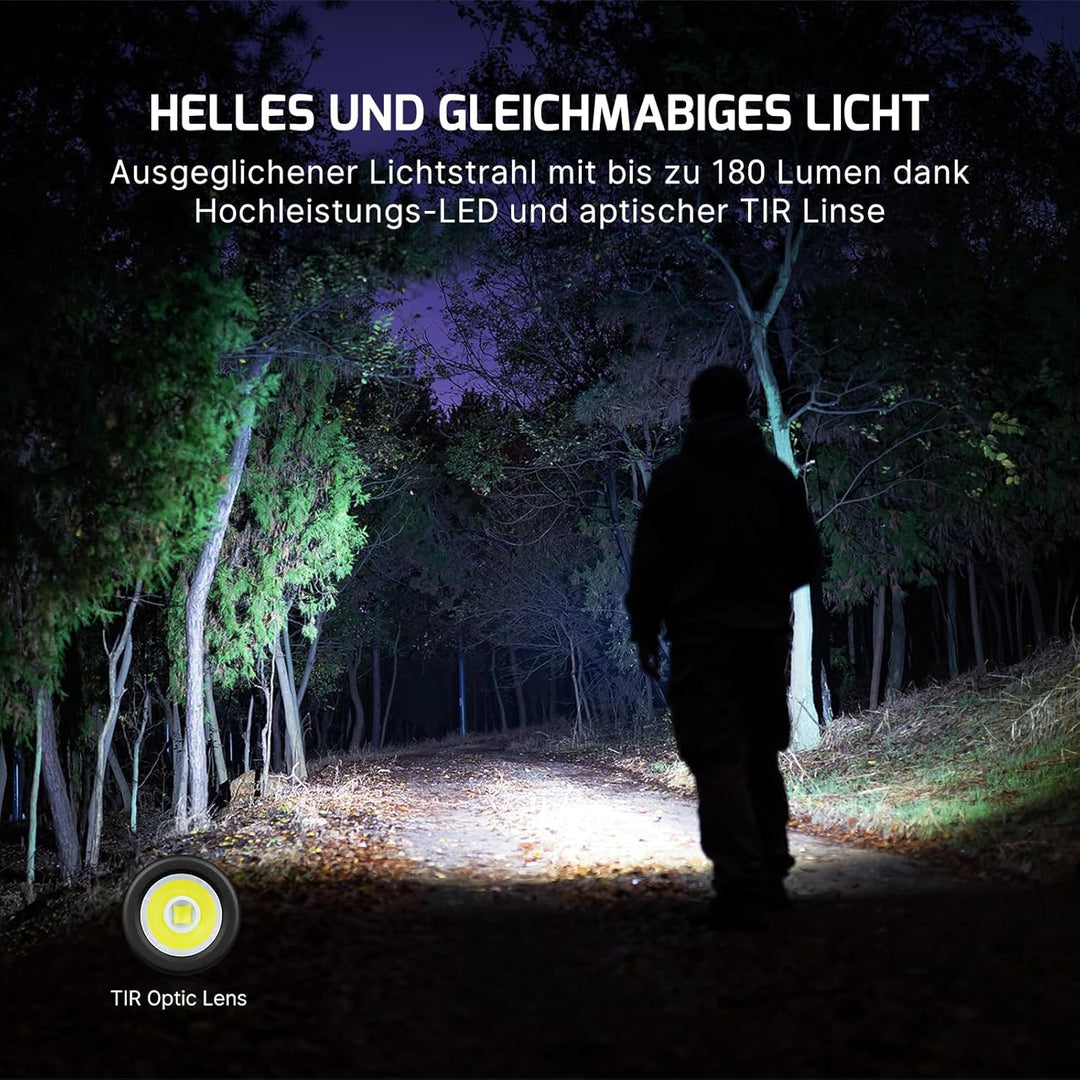 OLIGHT I1R II Pro EOS Mini LED Taschenlampe 180 Lumen Superhelle USB-Aufladbare Taschenlampe Schlüss