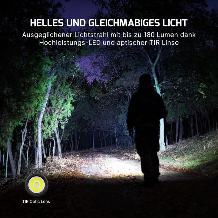 OLIGHT I1R II Pro EOS Mini LED Taschenlampe 180 Lumen Superhelle USB-Aufladbare Taschenlampe Schlüss