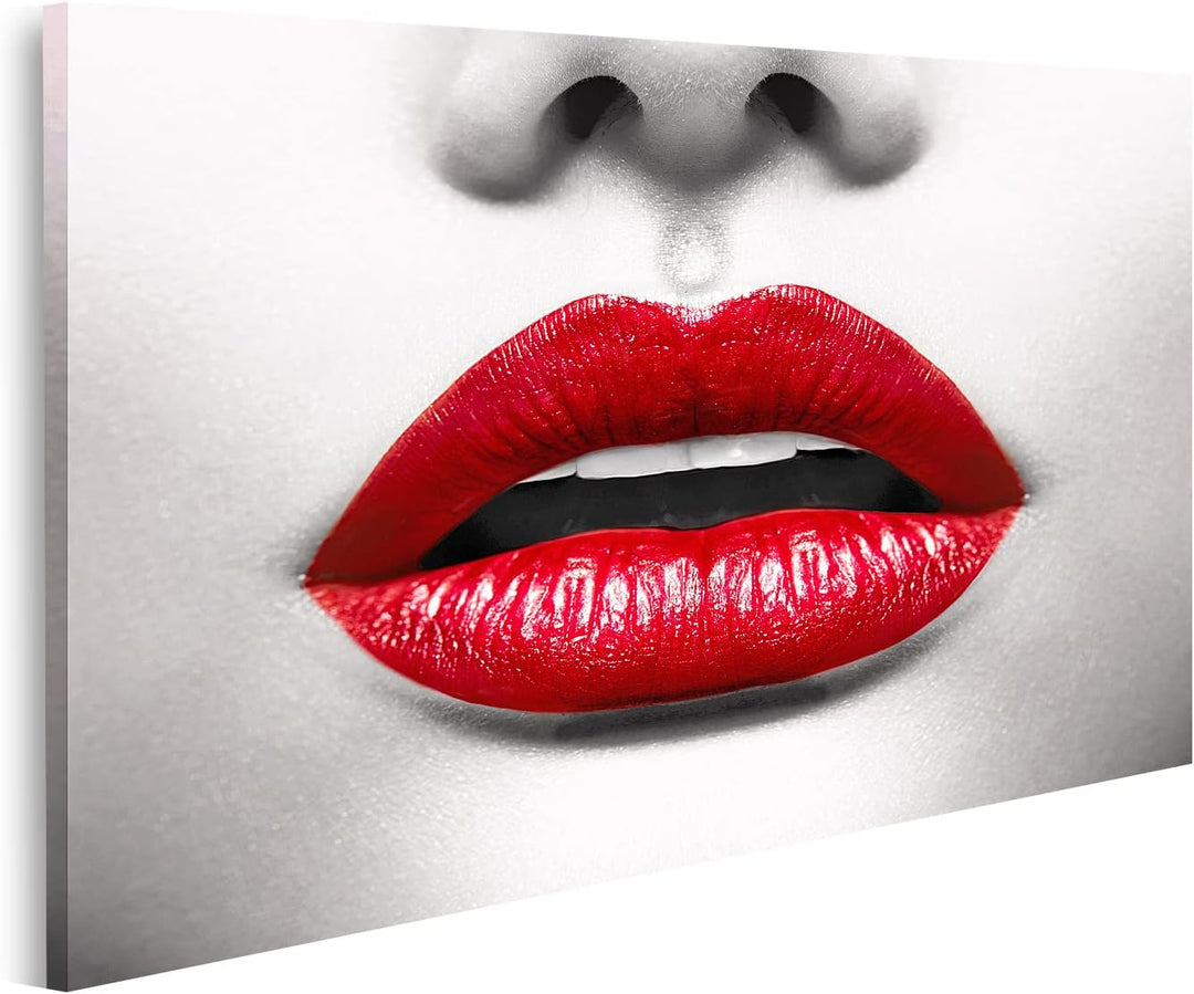islandburner Bild auf Leinwand Sexy Lippen Conceptual Wandbild Poster Kunstdruck Bilder Format: 100x