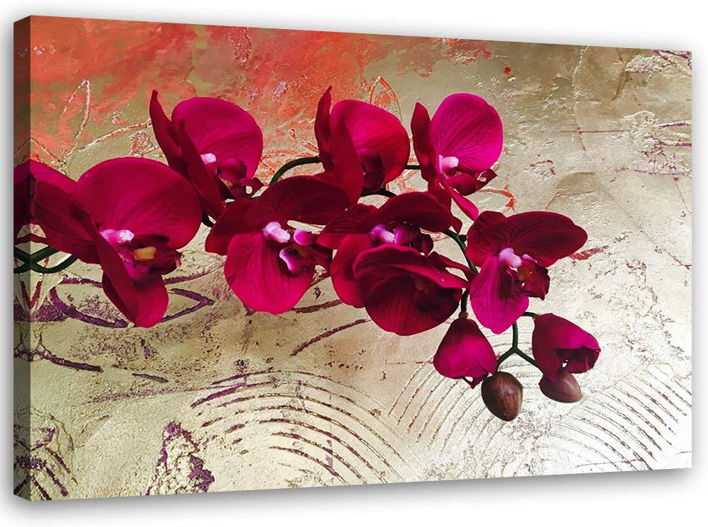 Leinwandbild XXL Orchideen Wandbild Kunst für Wohnung Violett 120x80 cm Leinwandbild 120x80 cm Viole