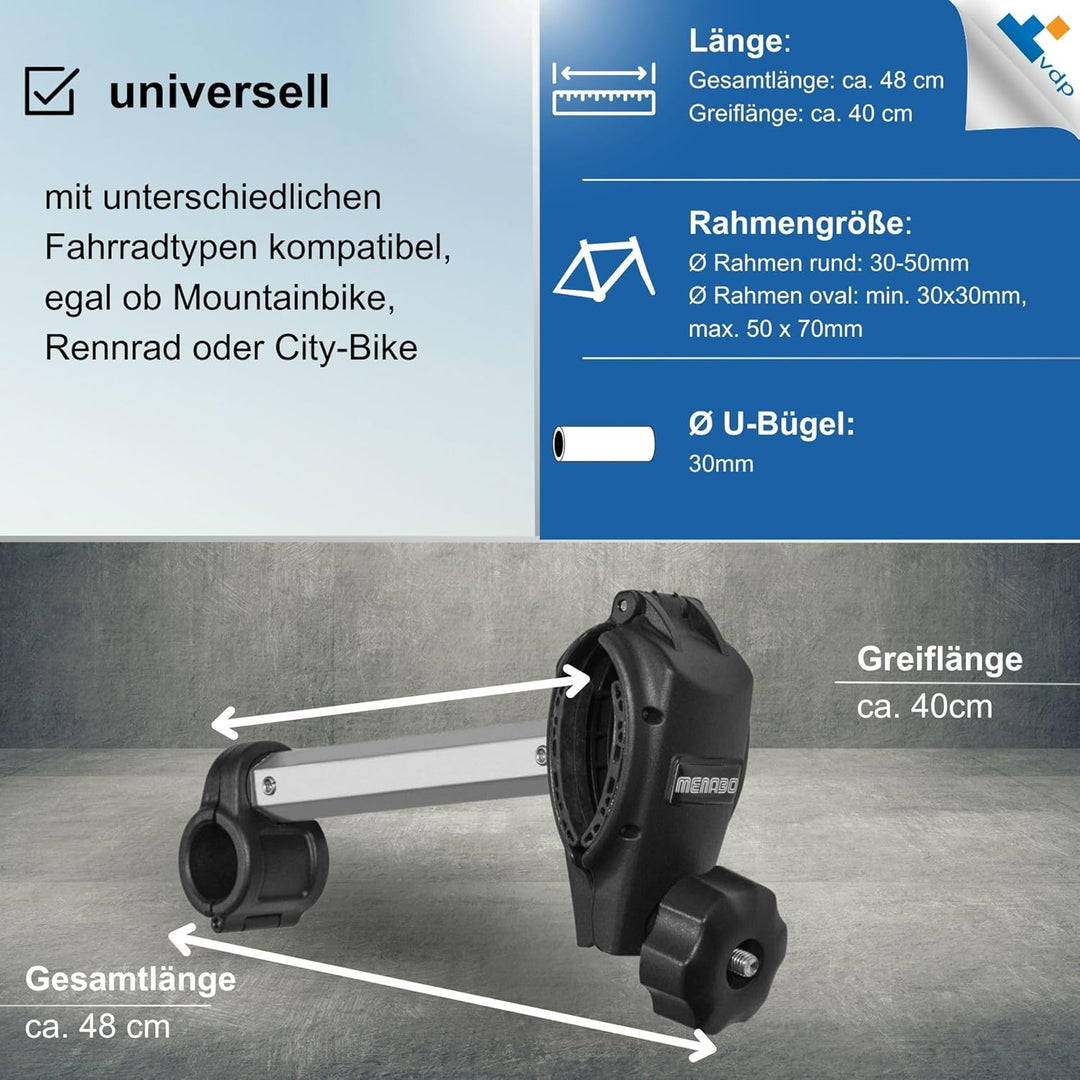 universal Rahmenhalter für Fahrradträger - 17/30 / 48cm - Rahmenhalterung Ersatzhalter für Fahrrad H