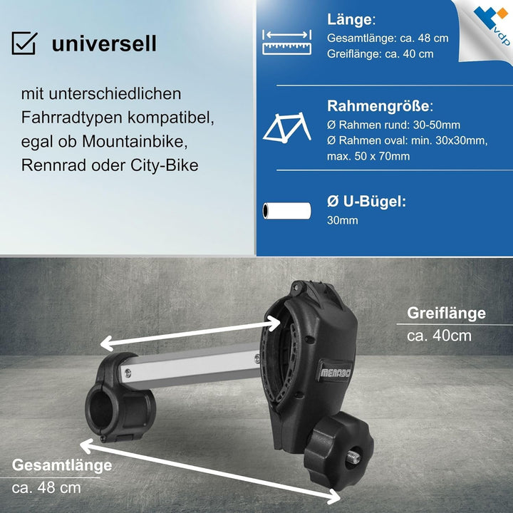 universal Rahmenhalter für Fahrradträger - 17/30 / 48cm - Rahmenhalterung Ersatzhalter für Fahrrad H