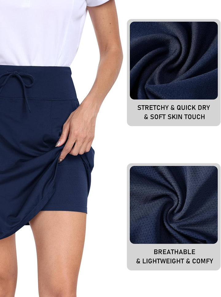 MoFiz Tennisrock Damen Hohe Taille Tennis Skort Damen mit Hose drunterStretch Golfrock Sportrock Out