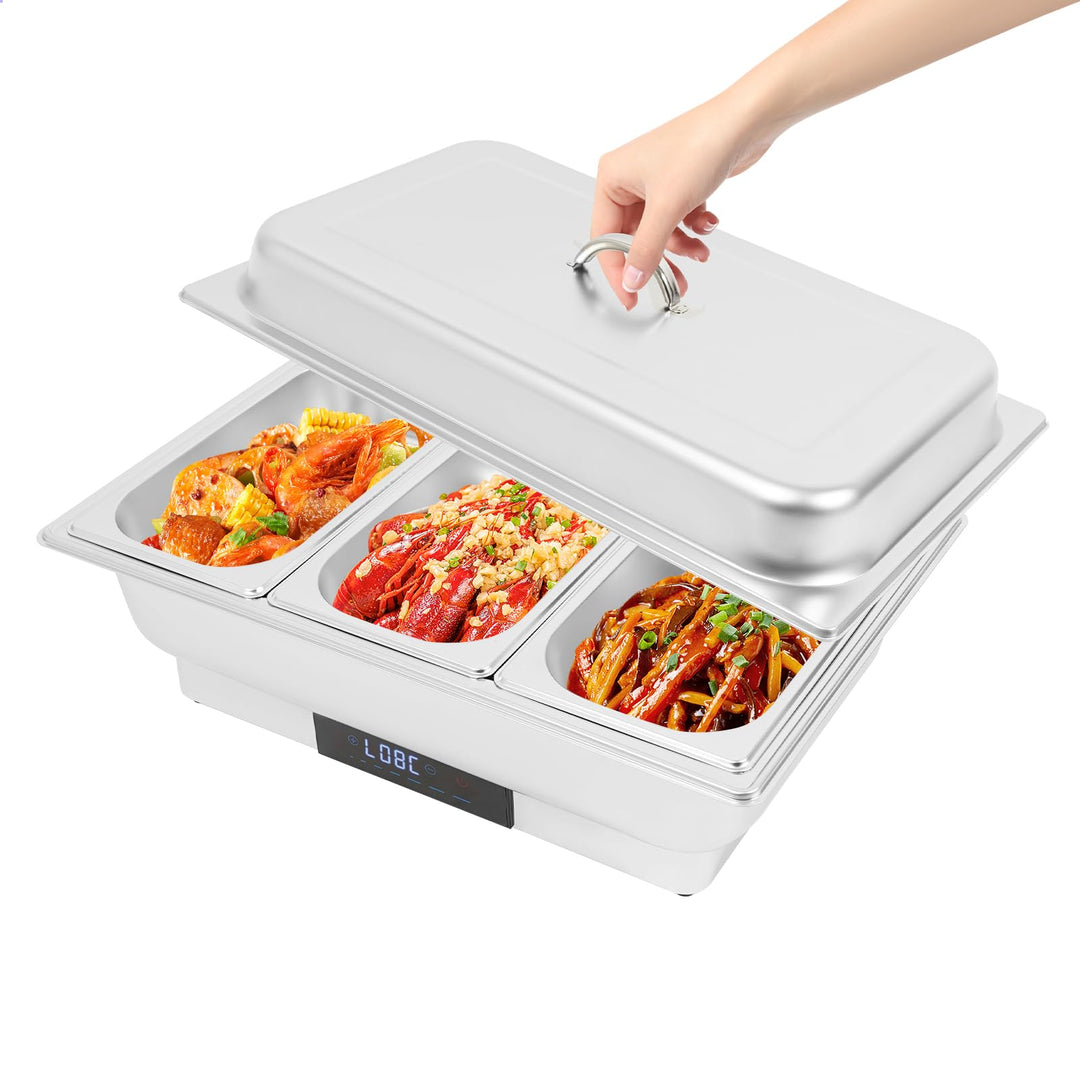 600W Chafing Dish Elektrisch Buffetwärmer Elektrisch Warmhaltebehälter Essen Wärmebehälter für Speis