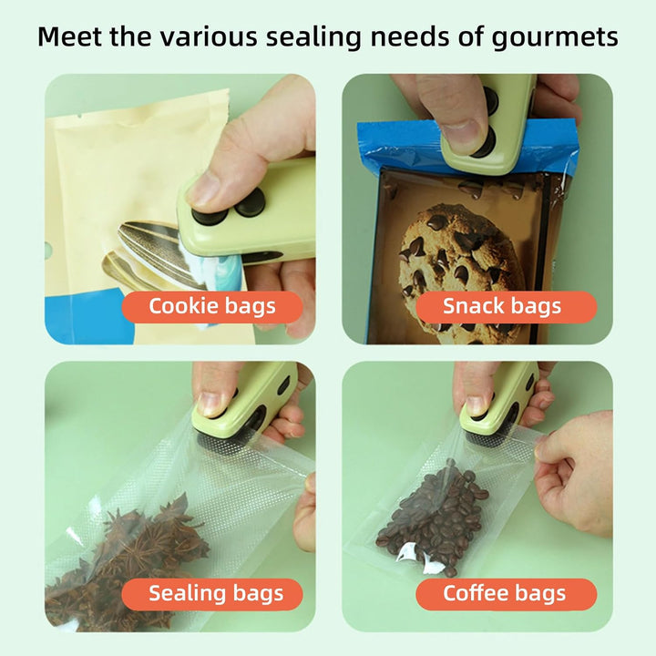 Tiny Bag Sealer, Sealer Machine Small - 2-in-1 magnetischer Vakuum-Lebensmittelversiegeler | Beutelv