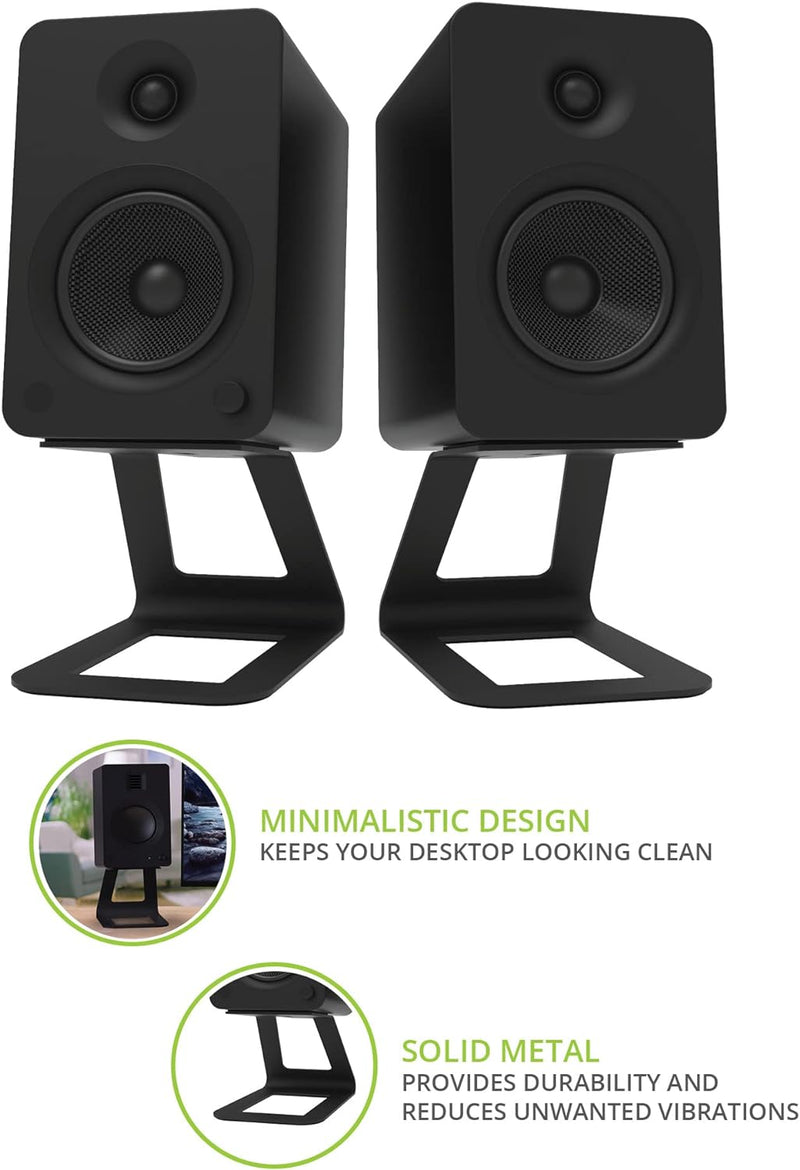 Kanto SE6 Elevated Desktop Speaker Stands for Large Bookshelf Speakers & Full-Size 5”-7” Studio Moni