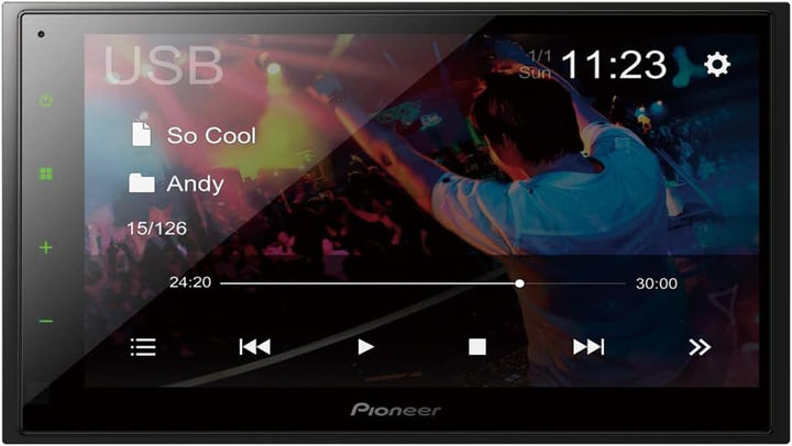 Pioneer DMH-A340DABAN, 2-DIN-Multimedia Player, Kurze Einbautiefe, 6,8-Zoll ClearType-Touchscreen, S
