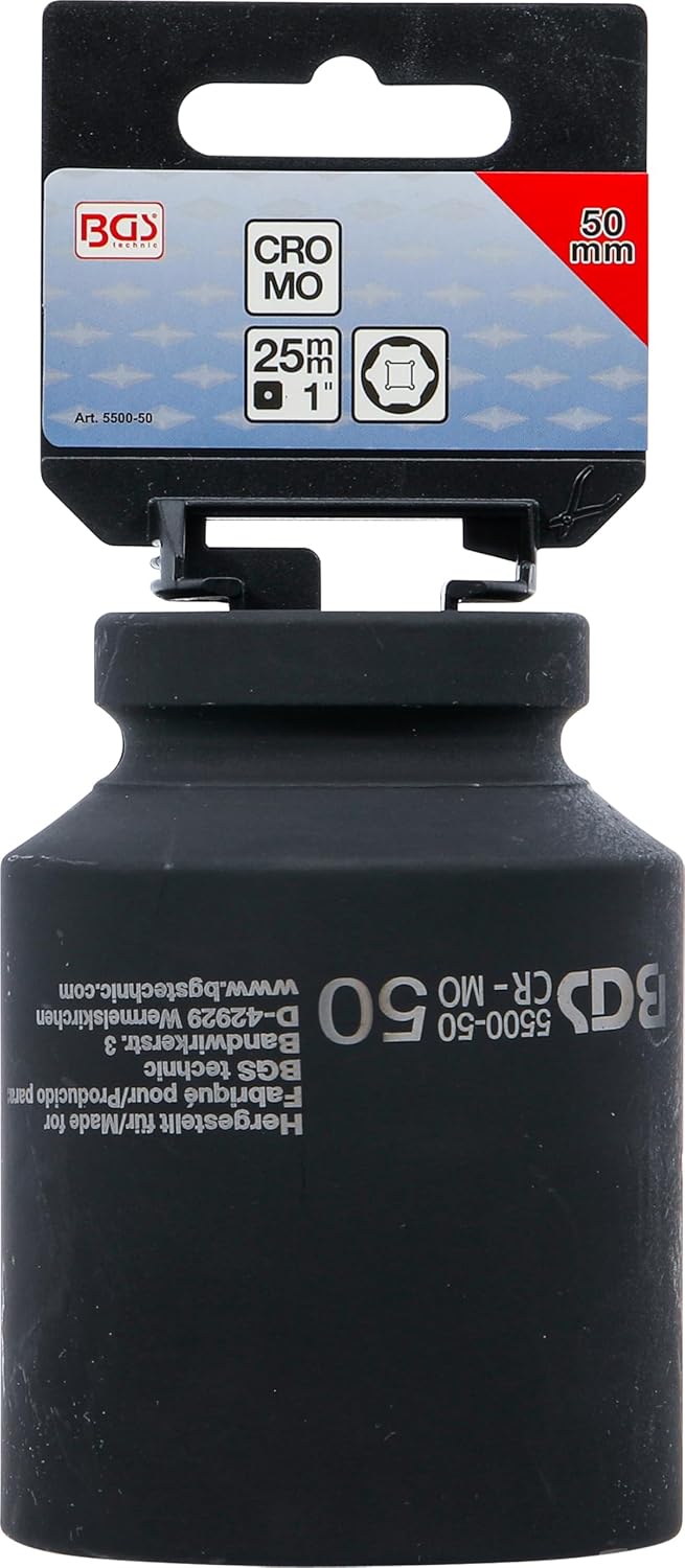 BGS 5500-50 | Kraft-Steckschlüssel-Einsatz Sechskant, tief | 25 mm (1") | SW 50 mm Schlüsselweite: 5