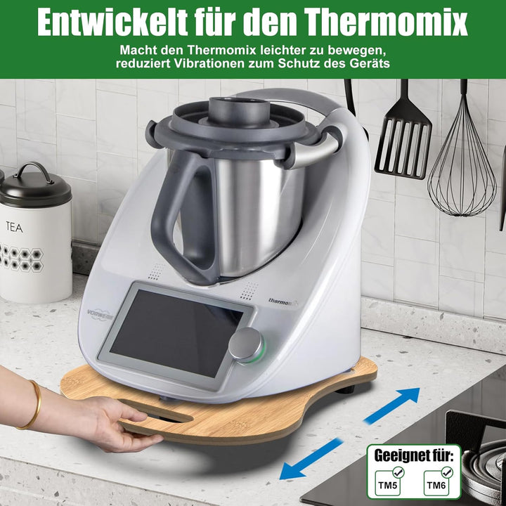 Diwoker Gleitbrett für Thermomix TM6 TM5, Brett für Thermomix TM6 mit Rollen und Handgriff, Brett mü