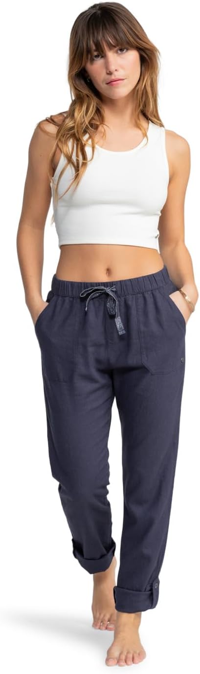 Roxy On The Seashore - Cargo Hose aus Leinen für Frauen Weiss XS Mood Indigo, XS Mood Indigo