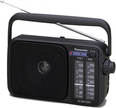 Panasonic RF-2400DEG-K Tragbares Radio mit Griff, Netz- oder Batteriebetrieb schwarz Single, Single