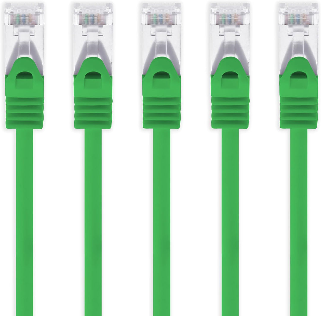 1aTTack.de 5m - grün - 5 Stück Cat7 Netzwerkkabel SFTP Patchkabel Lankabel Rohkabel 10GB/s - 500 Mhz