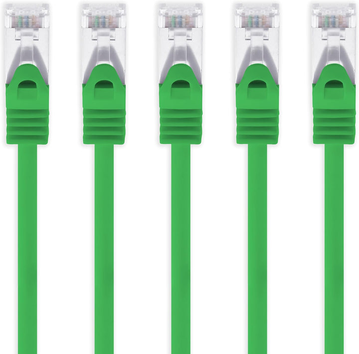 1aTTack.de 10m - grün - 5 Stück Cat7 Netzwerkkabel SFTP Patchkabel Lankabel Rohkabel 10GB/s - 500 Mh