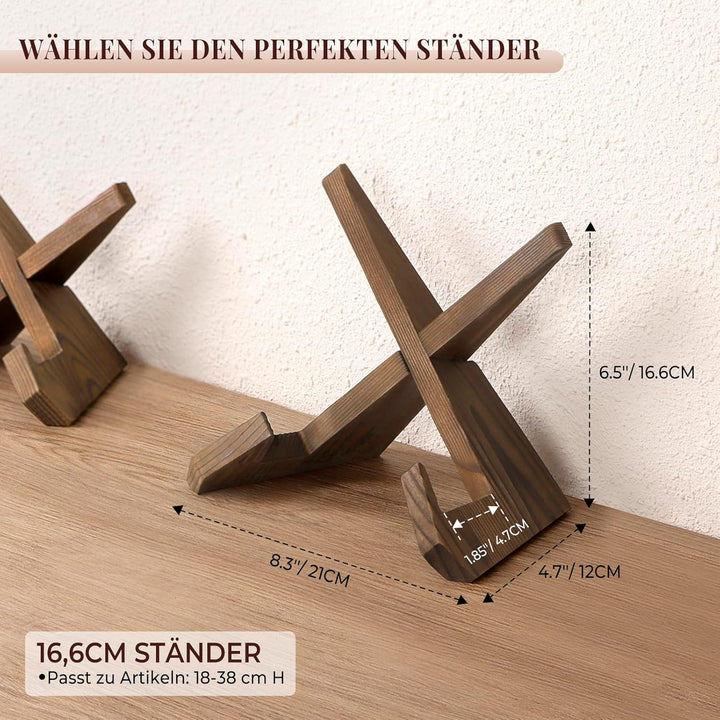 ANBOXIT Tellerständer zur Aufsteller - 16,6 CM 3 Stück Tellerhalter, Hölzern Teller Ständer, Bilderr