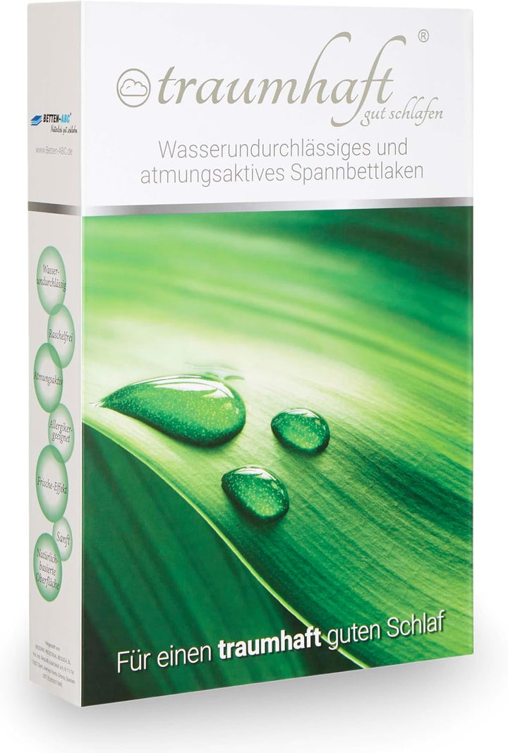 Traumhaft gut schlafen Spannbettlaken Wasserundurchlässig für Kinder u. Erwachsene Grösse 160 cm x 1